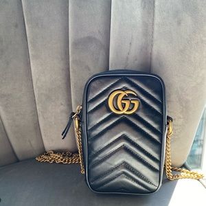 Authentic Gucci marmont black mini bag